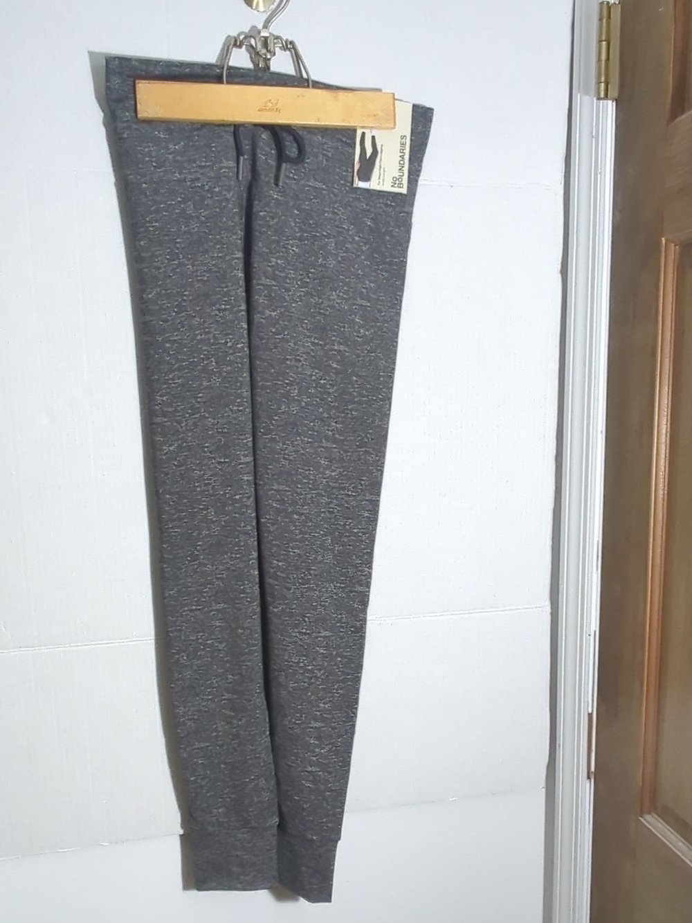 No Boundaries High Rise Tie Waist Ankle Leggings S/M Charcoal Grey Heather
